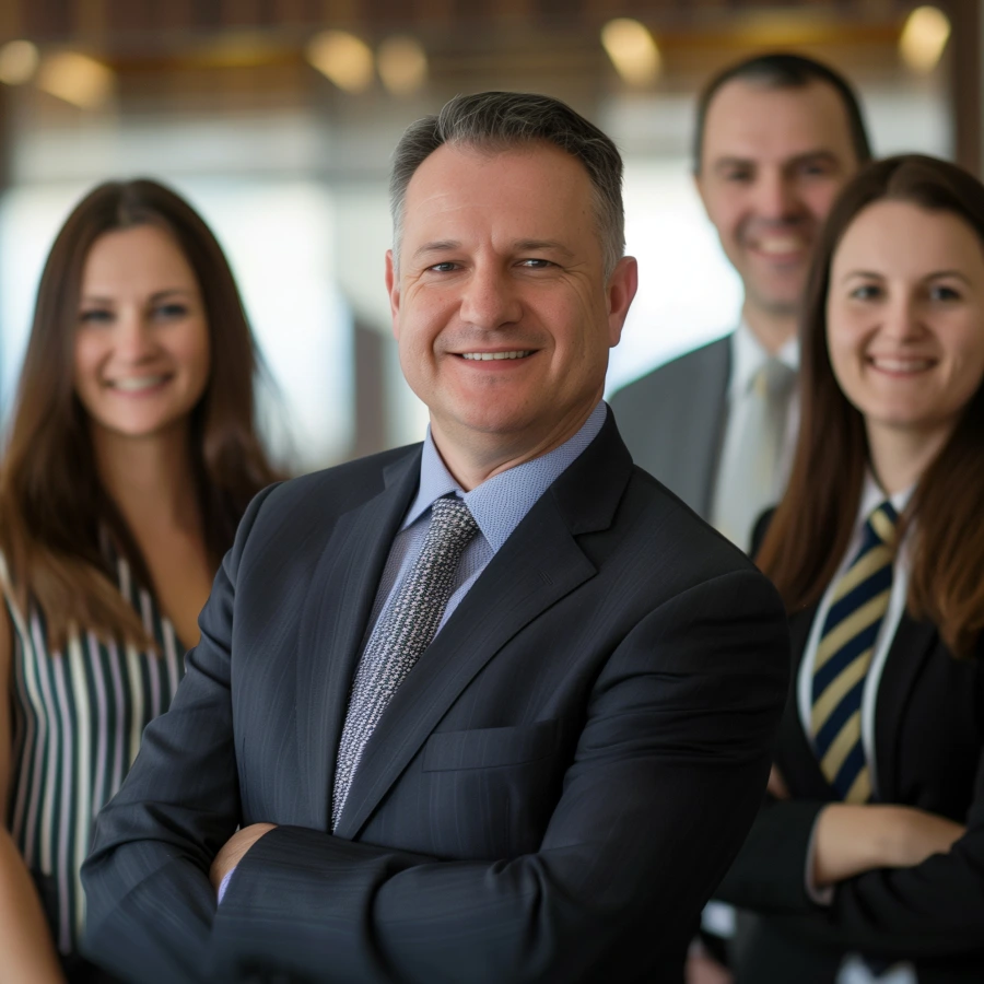 closeup team with manager